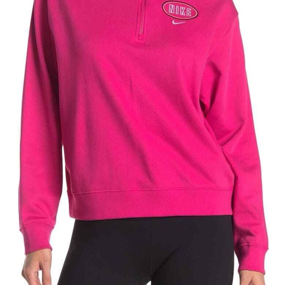 Nike Women's Fuchsia Half-Zip Sweatshirt - Picture 1 of 9